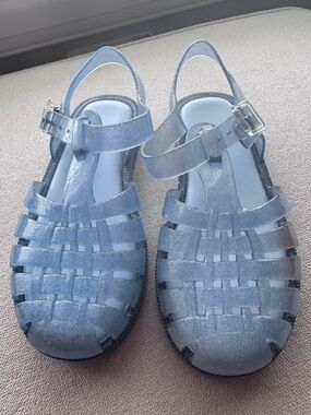 Mini Melissa Kids Possession Blue Glitter Jelly Sandals - Size 11 Toddler